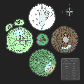 World map from the game 'Fyrardien'