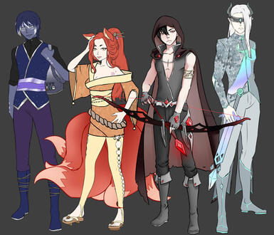 Character sketches from a Visual Novel project